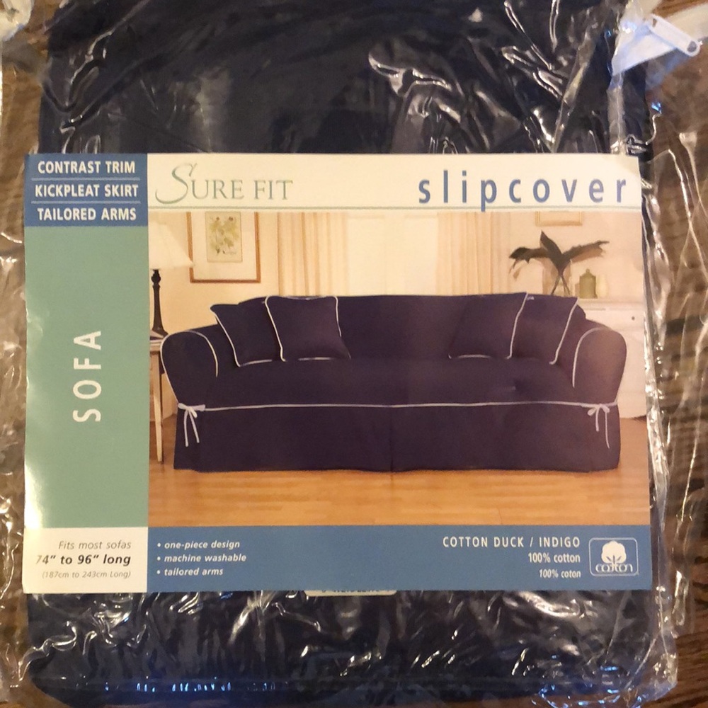 NEW navy sofa slipcover 100% cotton